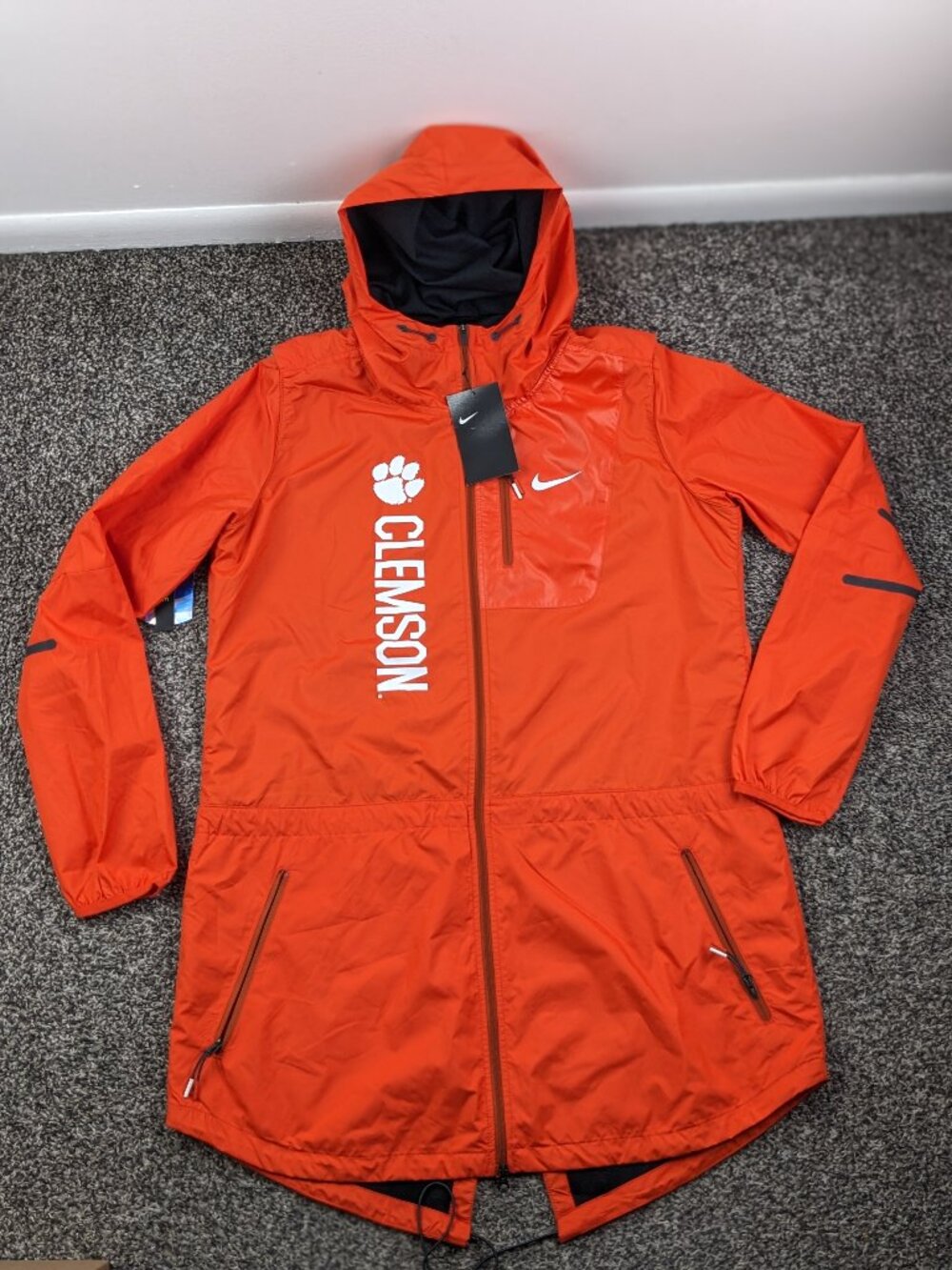 NWT Clemson Tigers Jacket Coat Nike Fishtail Parka Mesh Lined Womens Medium $120